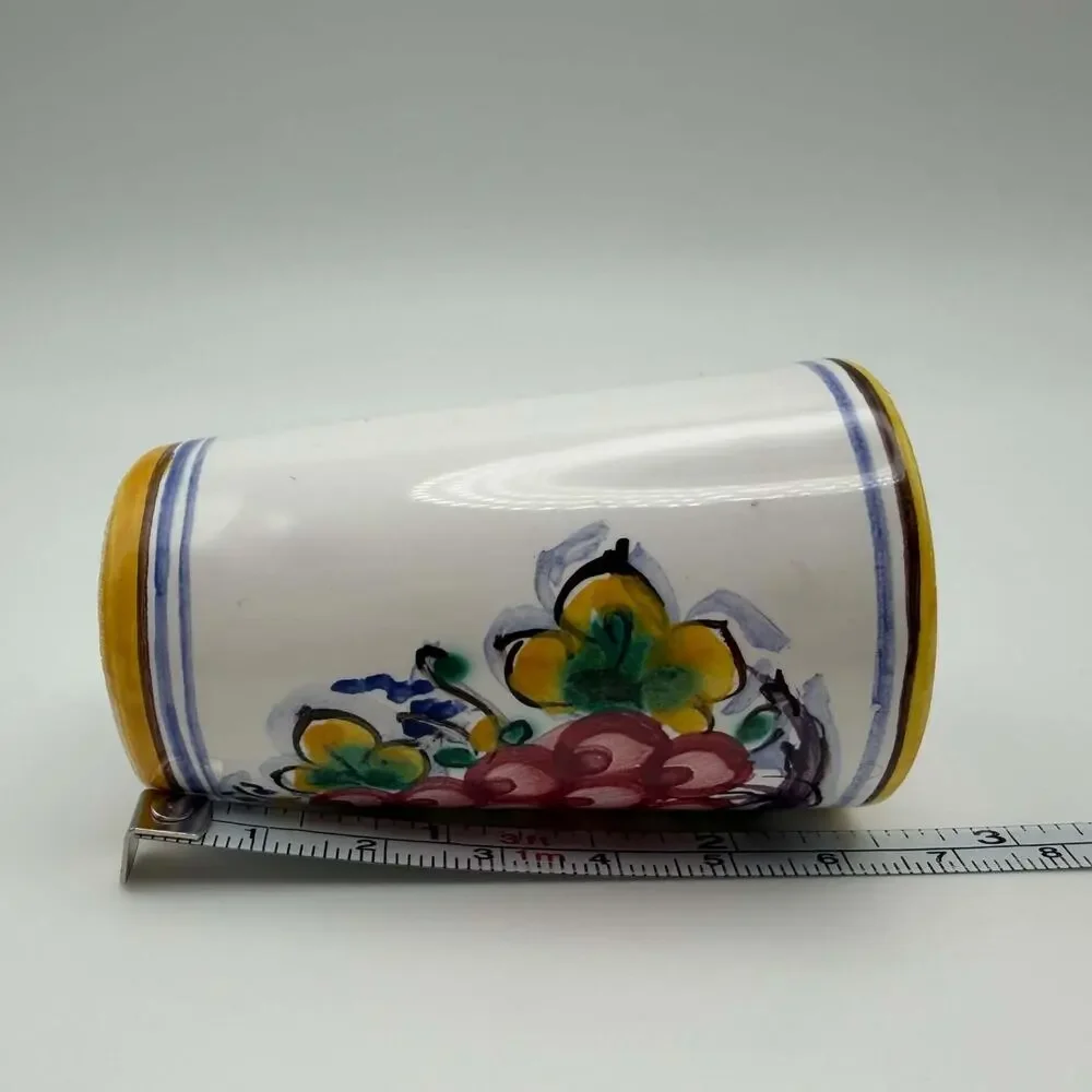 Vintage Ceramic Hand Painted Shot Glasses Liqueur Cups Set of 3 Fruit Motifs